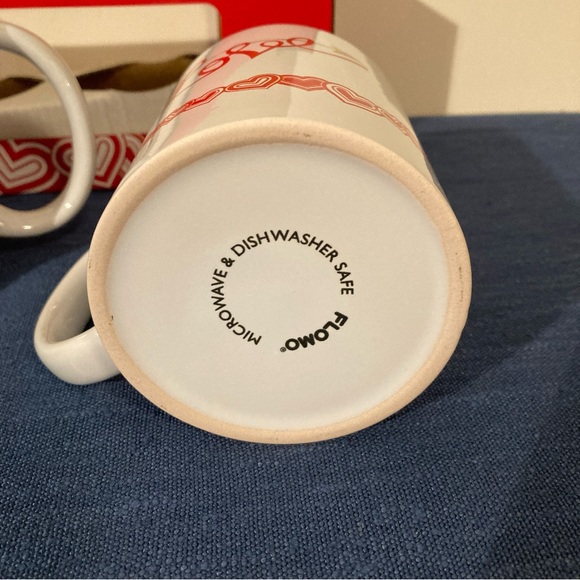 FLOMO Valentines Day Mug Set of Two White with Red Design - Picture 8 of 13